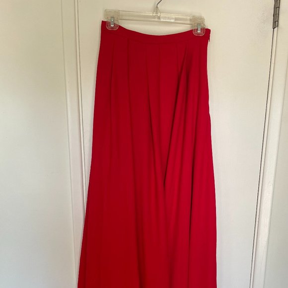 Fame and Partners Red Formal Lined Full Length Skirt Size US 4 - Picture 2 of 7